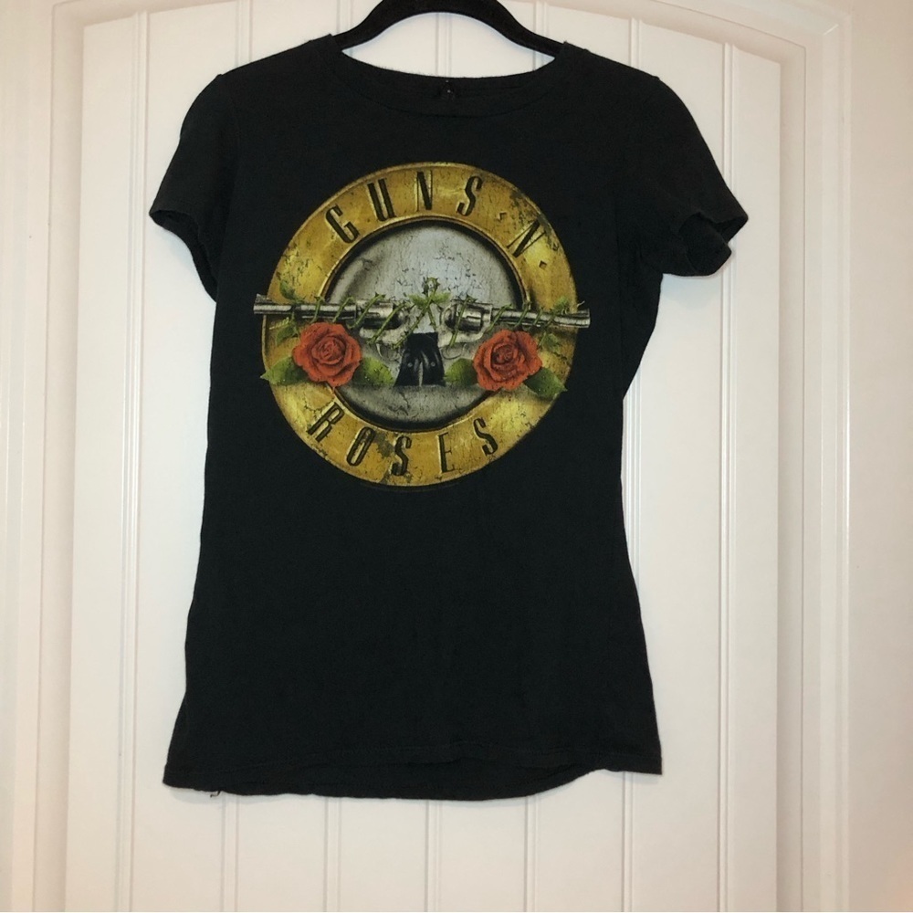 Bay Island Black Guns N Roses Short Sleeve T-Shirt Size Small
